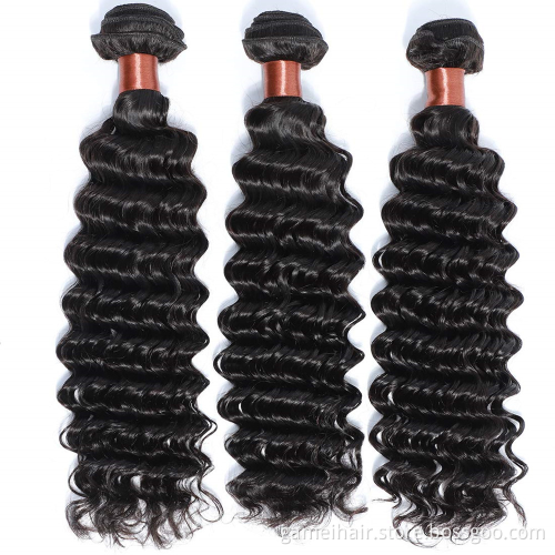 Wholesale Deep Wave 100% Unprocessed Brazilian Virgin Hair Bundles Deep Curly Human Hair Extensions
